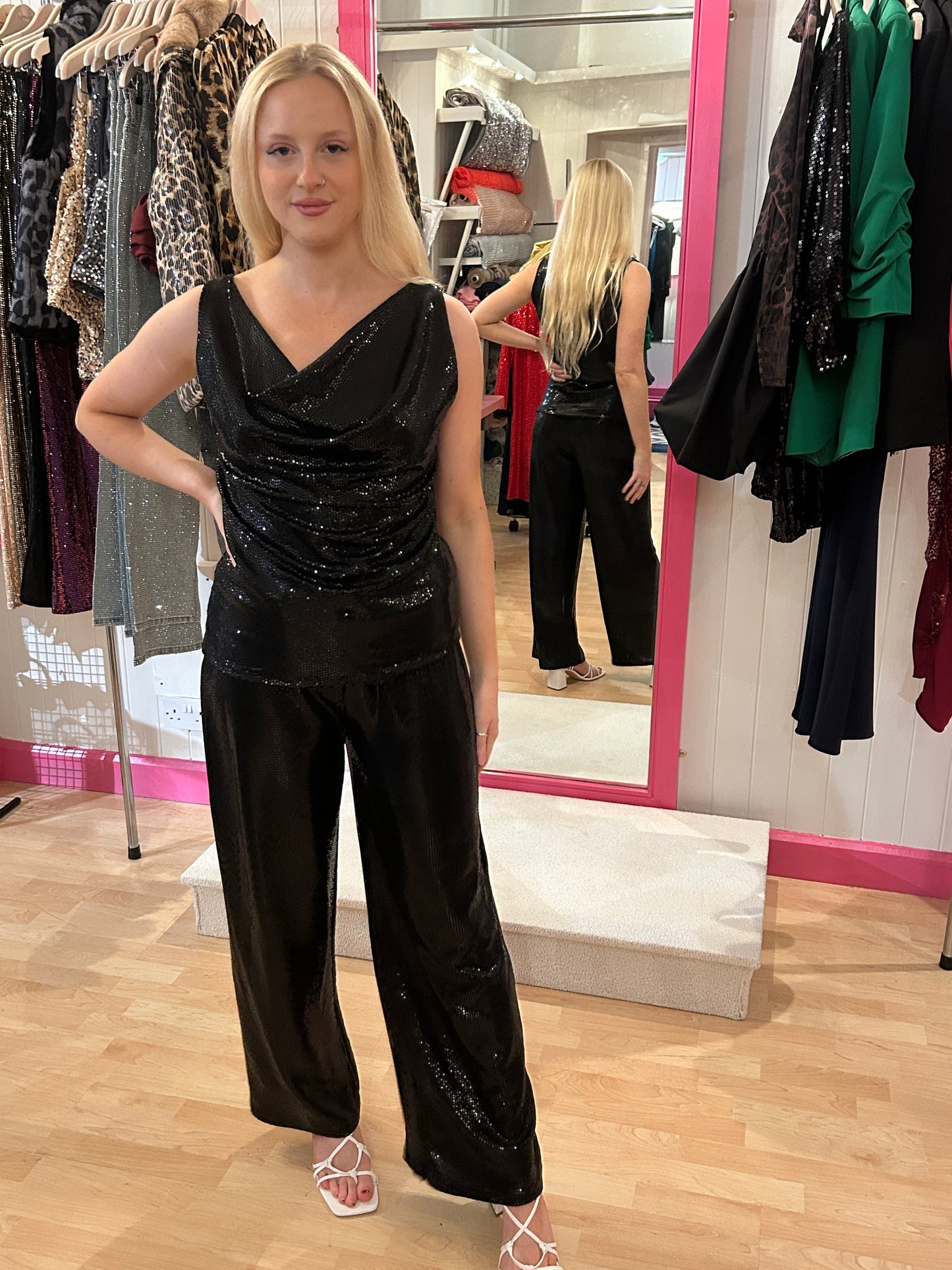 LOLA BLACK COWL CO-ORD