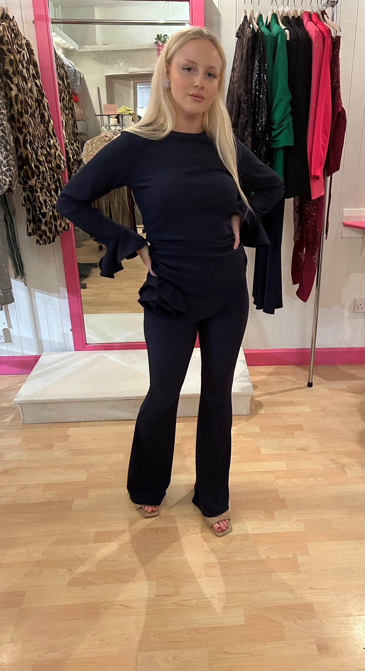 NAVY BLUE RIBBED LOUNGEWEAR