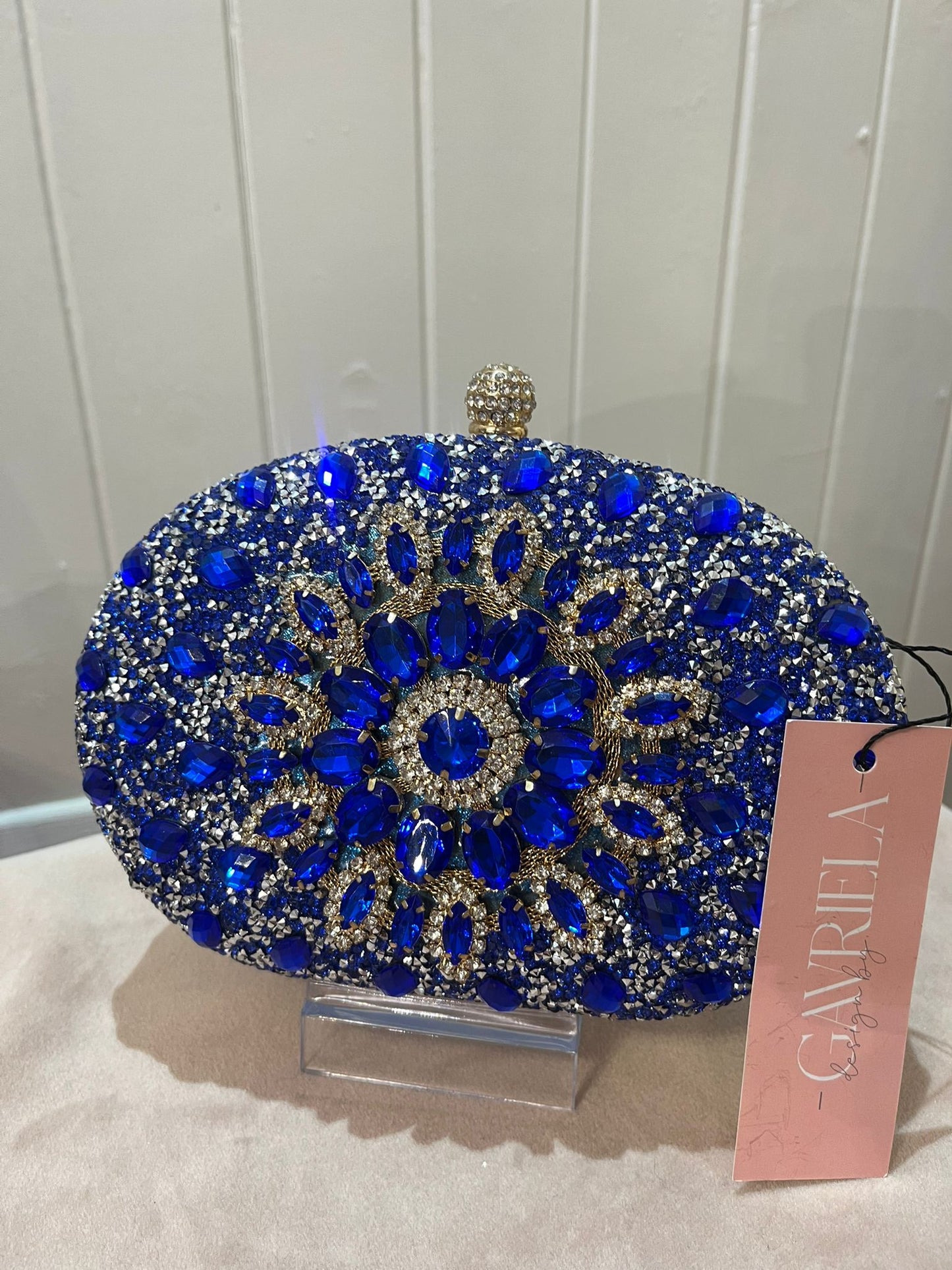 Crystal Blue Clutch Bag