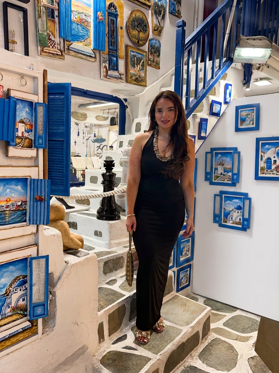 The Santorini Shell Maxi Dress