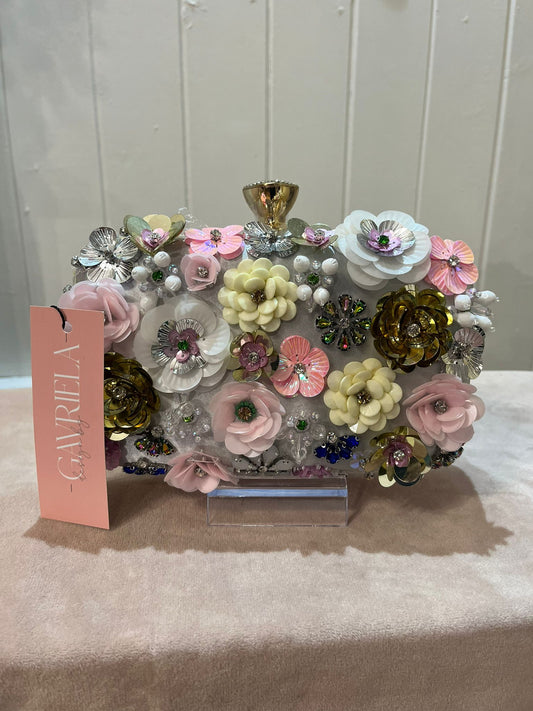 Floral clutch bag