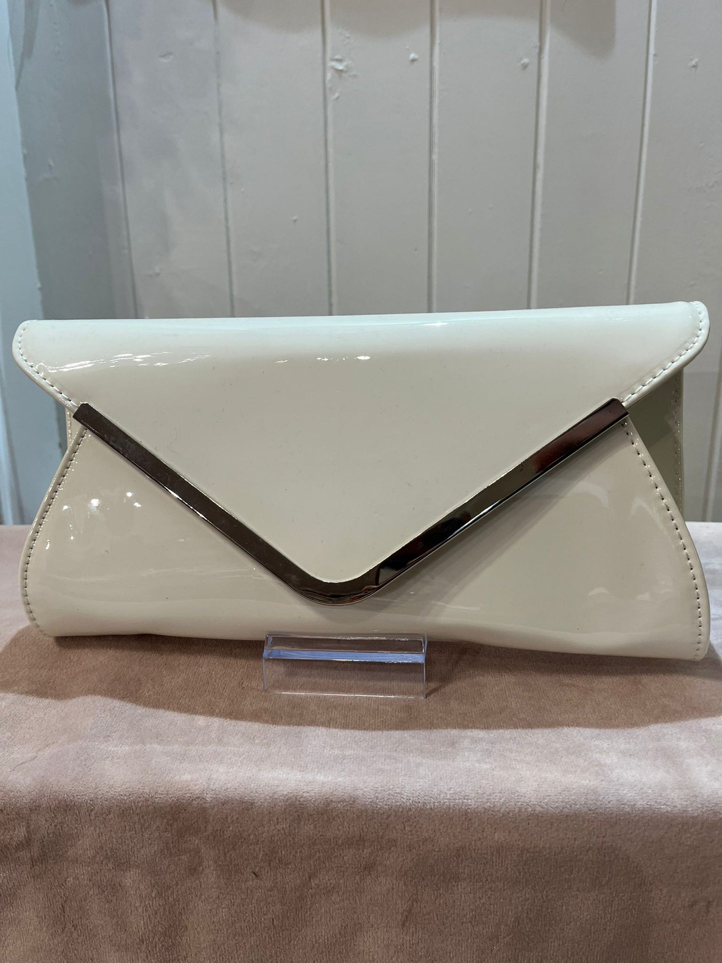 White clutch bag