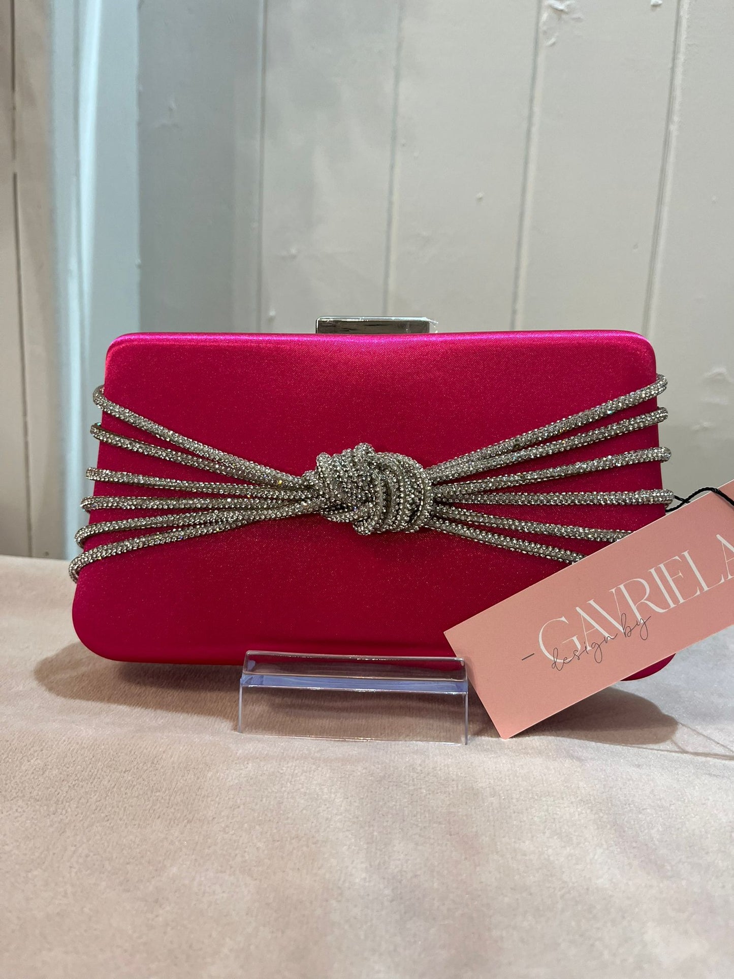 Pink clutch bag