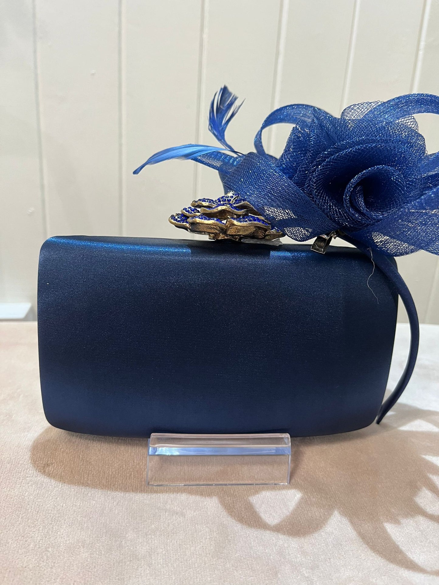 Navy blue clutch bag