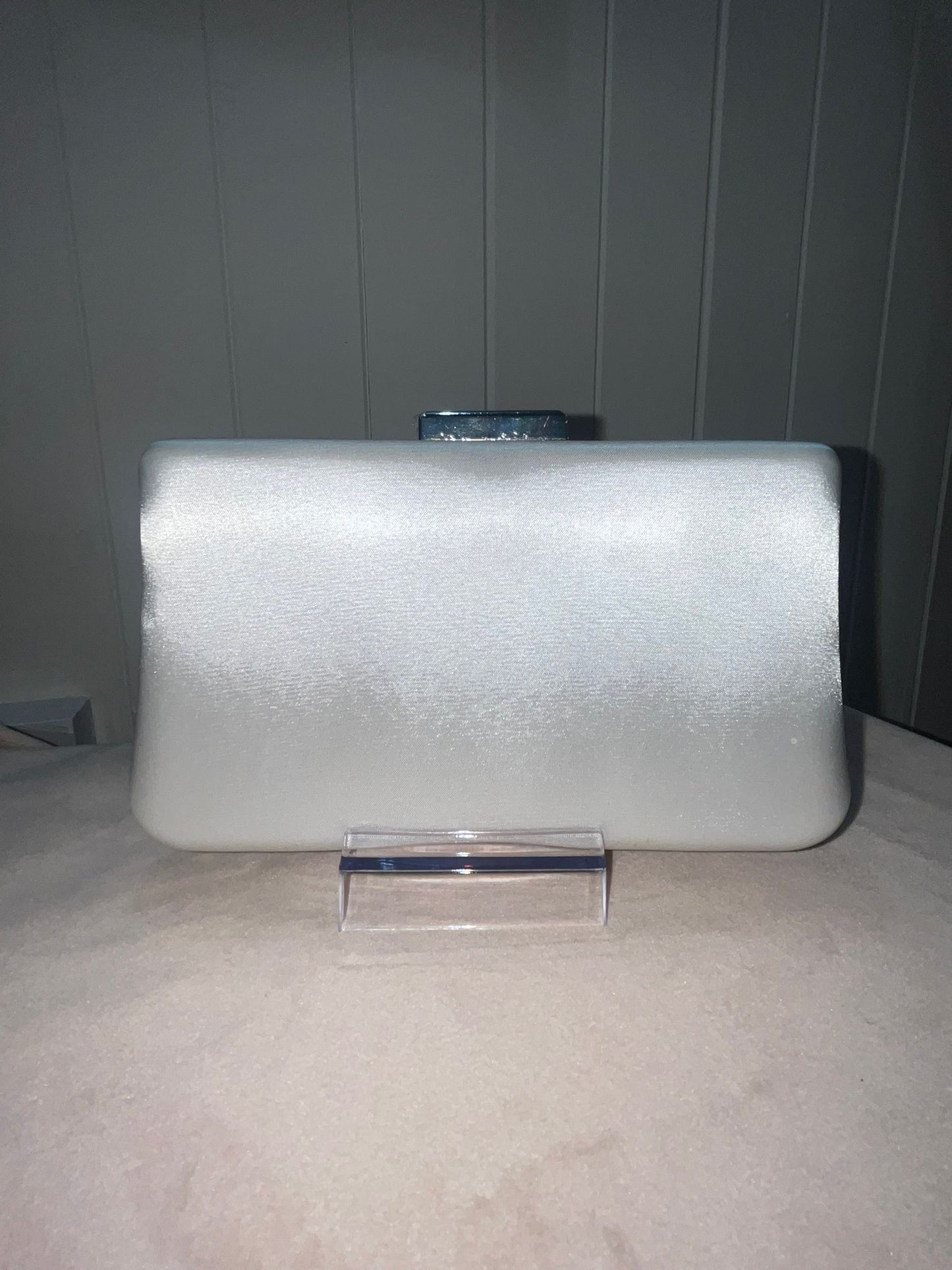 Silver clutch bag