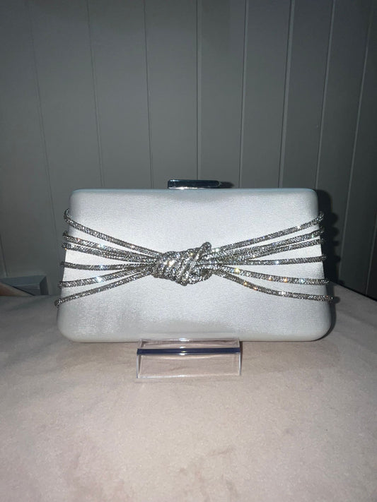 Silver clutch bag
