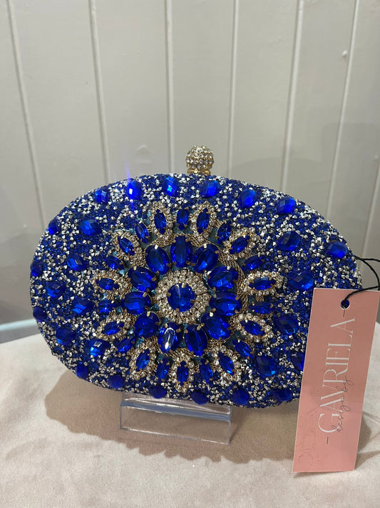Crystal Blue Clutch Bag